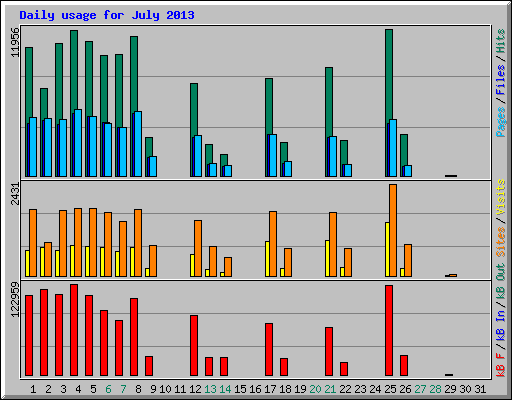 Daily usage for July 2013