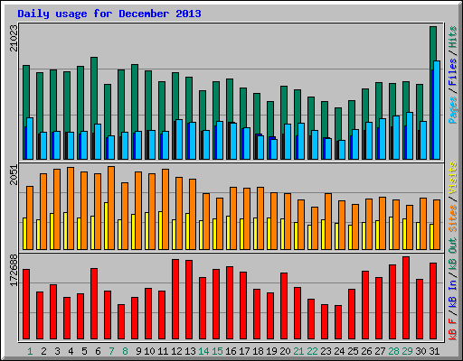 Daily usage for December 2013