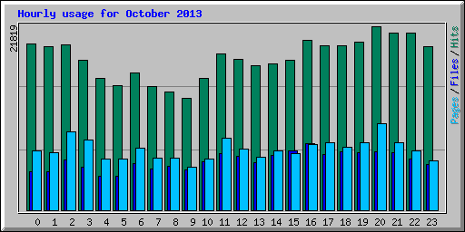 Hourly usage for October 2013